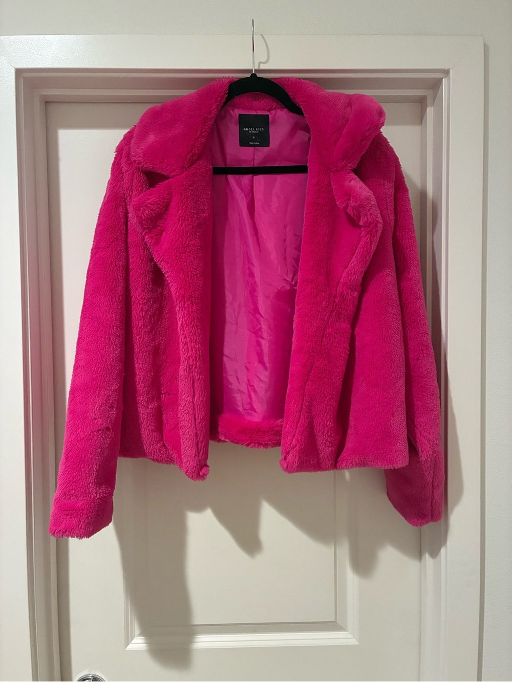 Angel Kiss Hot Pink Faux Fur Teddy Jacket